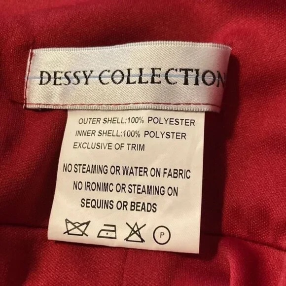 Dessy Collection Claret Cross Back Bridesmaid Cocktail Formal Dress Midi Size 4 - Picture 3 of 9